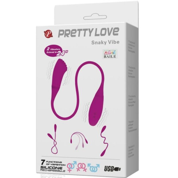 Pretty Love Smart Snaky Vibe 2 Whip/double vibrator pink