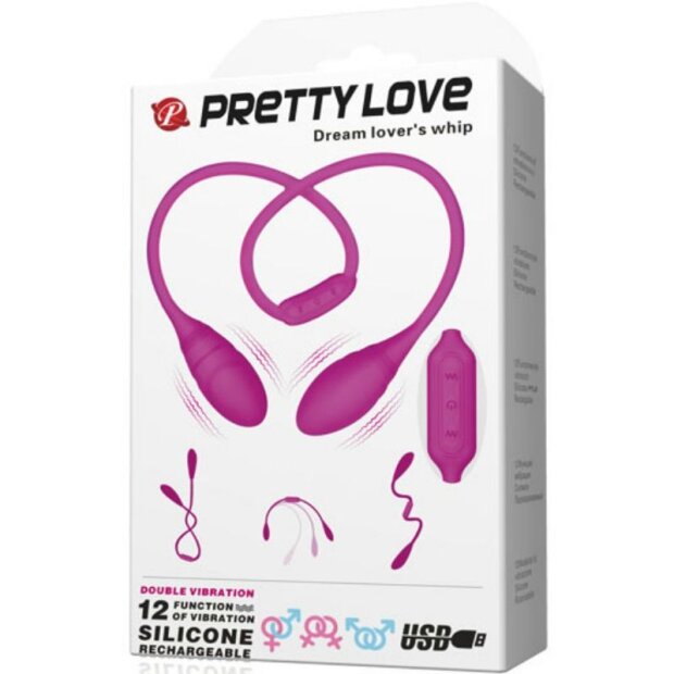 Pretty Love Dream Lovers Whip Paarvibrator Pink 65,5 cm ø 3,2 cm
