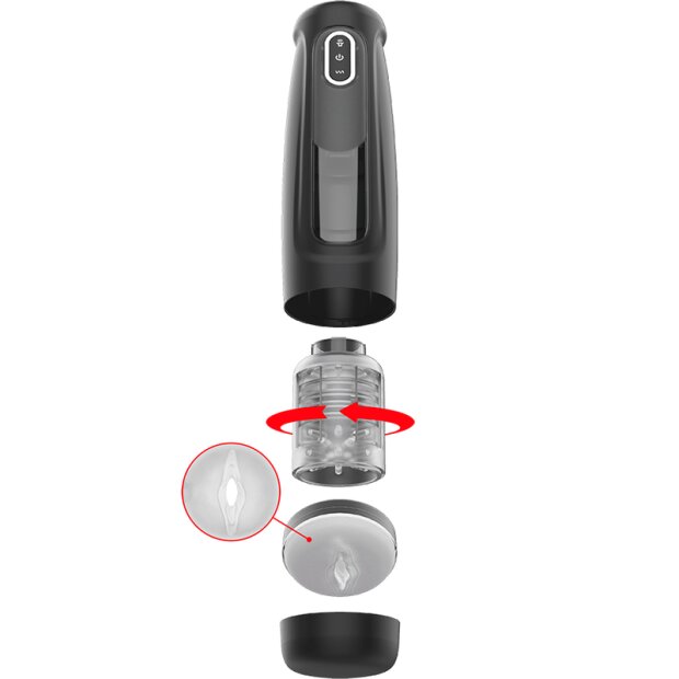 Jamyjob Tornado 360 Rotate Tech Stroker Blowjob-Maschine Schwarz