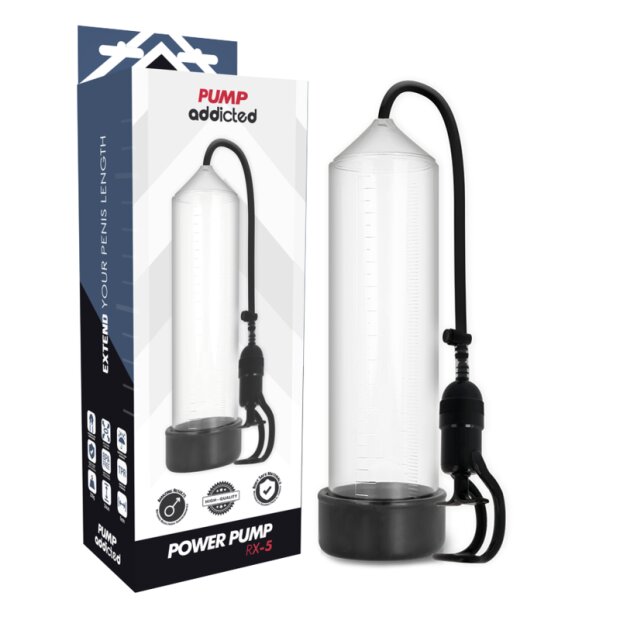 Pump Addicted RX5 Penis Pumpe Transparent 23 cm ⌀ 5,5 cm