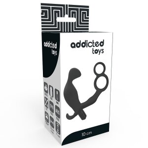 Addicted Toys Butt Plug With Cock Ring And Ball Strap Black