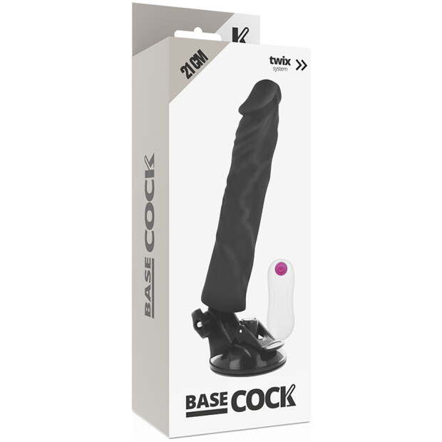 BASECOCK Vibrator Realistischer Vibrator Schwarz 21 cm