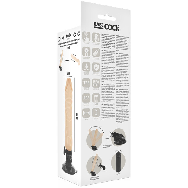 BASECOCK Vibrator mit Fernbedienung Realistischer mit Penisverlängerer Vibrator Beige