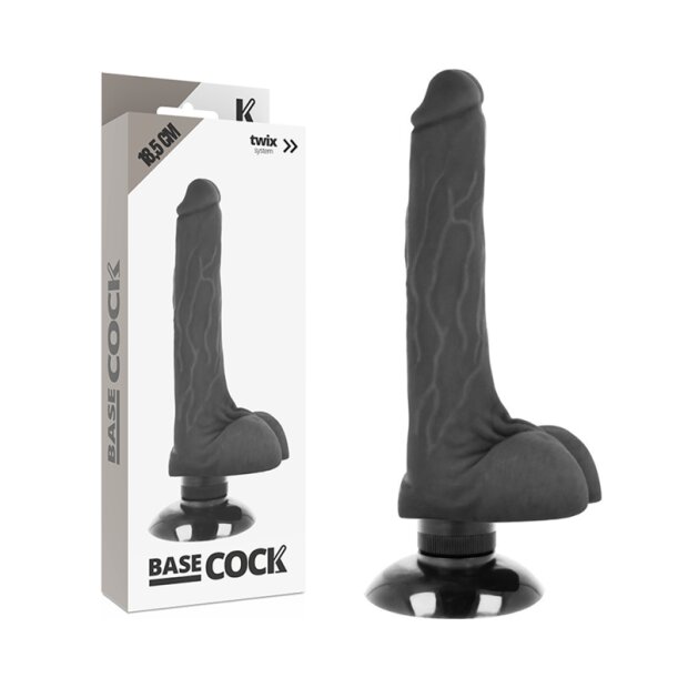 BASECOCK Vibrator Realistischer Vibrator Schwarz 18,5 cm