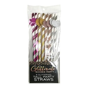 Glitterati Boobie Tall Party Straws