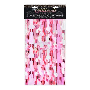 Glitterati Penis Foil Curtain, Set of 2
