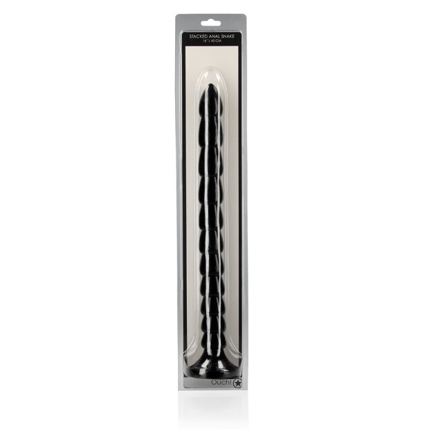 Shots - Ouch! Stacked Anal Snake Medium Analdildo Schwarz 43,5 cm ⌀ 7,9 cm