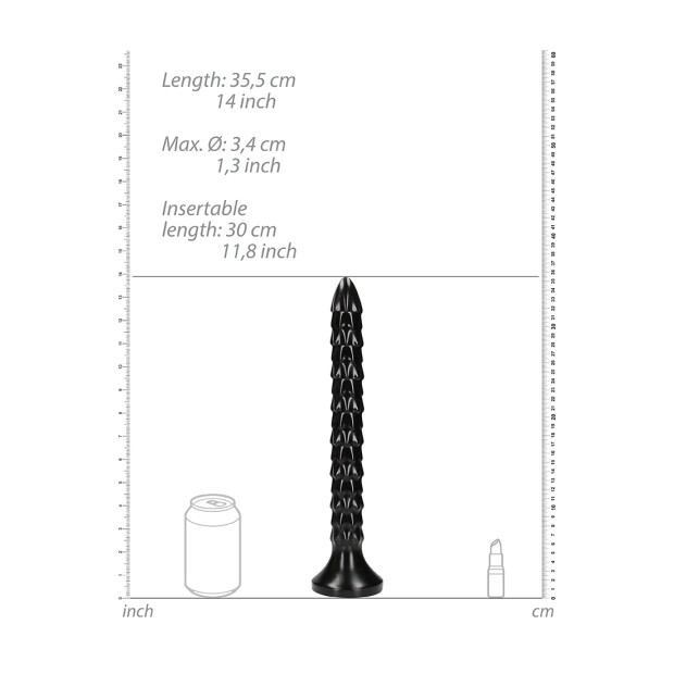 Shots - Ouch! Scaled Anal Snake Small Analdildo Schwarz 35,5 cm ⌀ 7,9 cm