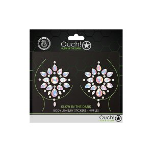 Shots Ouch! Body jewelry glow-in-the-dark nipple stickers