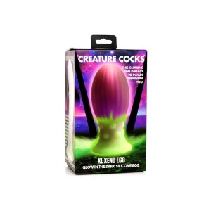 Xeno Egg Glow in the Dark Silicone Egg XL Pink 17,5 cm
