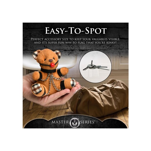 Master Series Gagged Teddy Bear Keychain Brown