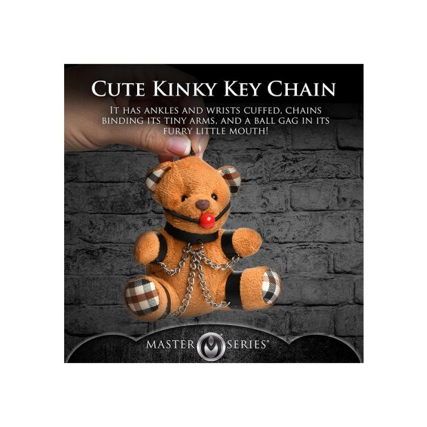 Master Series Gagged Teddy Bear Keychain Brown