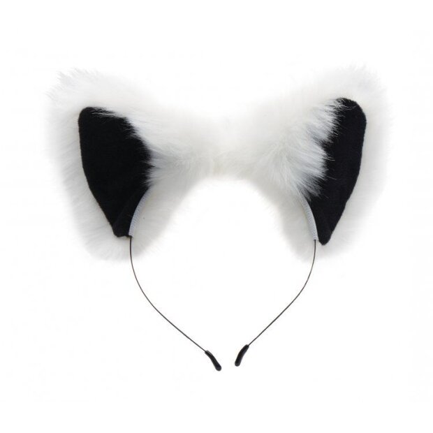 XR Brands White Fox Tail and Ears Set Analplug Weiß 2 Teilig