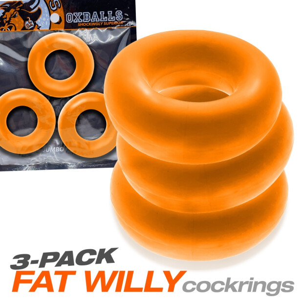 Oxballs FAT WILLY 3-pack Cockrings Penisringe Orange ⌀ 5,1 cm