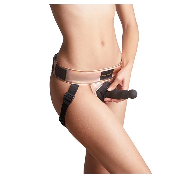 Strap-On-Me - Leatherette Harnas Curious Rose Gold Holographic