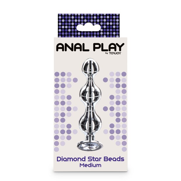 TOYJOY Diamond Star Beads Medium Analplug Silber ⌀ 2,7 cm