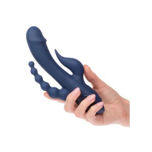 CalExotics Triple Orgasm Vibrator Blau 11,5 cm