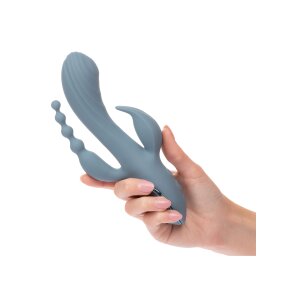 CalExotics Triple Ecstasy Vibrator Blau 11,5 cm