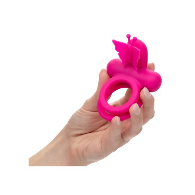 CalExotics Butterfly Dual Ring Vibrationsring Rosa ⌀ 3,25 cm