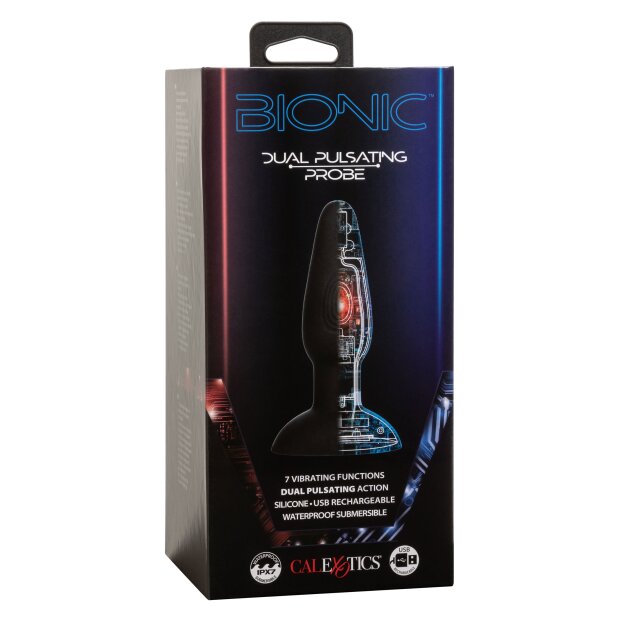 CalExotics Bionic Dual Pulsating Probe Analplug Schwarz ⌀ 3,75 cm