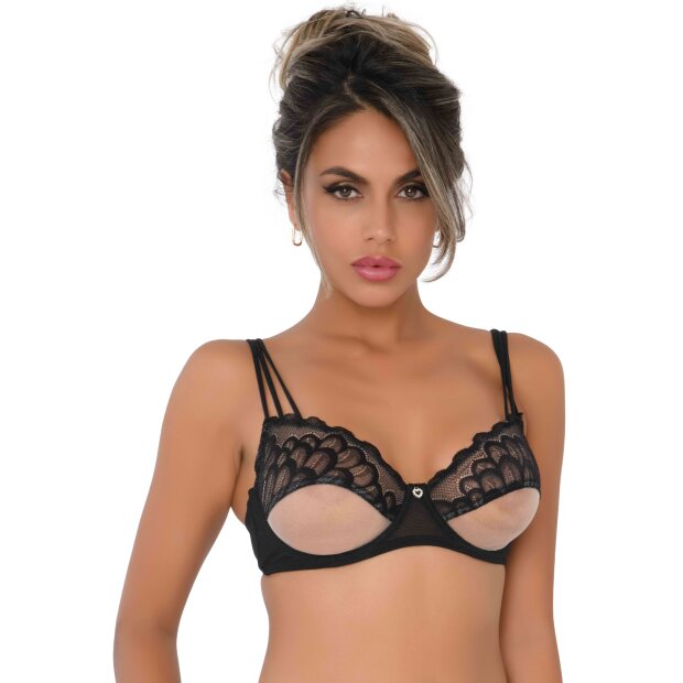 Unlined bra with faux underbust 85B