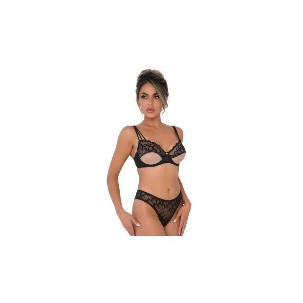 Unlined bra with faux underbust 85B