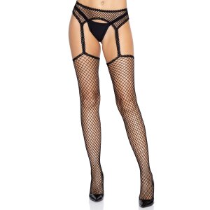 Net Stockings with Garterbelt OS