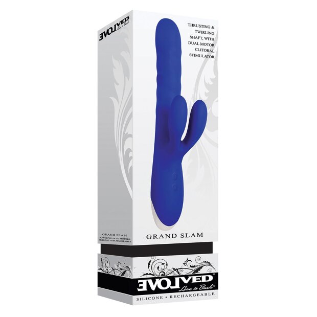 Evolved Grand Slam Rabbit Vibrator Blau 25,4 cm
