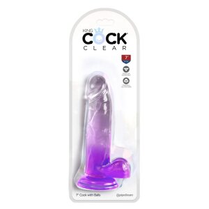 King Cock KingCockClear w balls Dildo Lila 20,3 cm