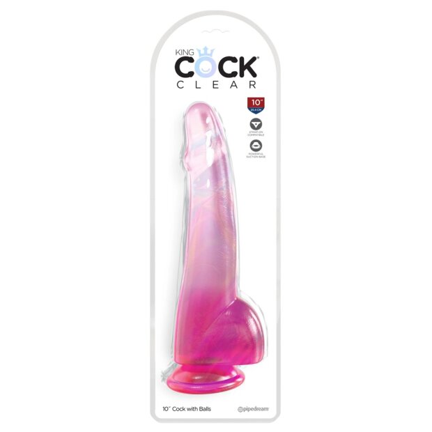 KingCockClear 10 w balls pink 27,9 cm