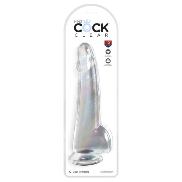 KingCockClear 10 w balls clear 27,9 cm