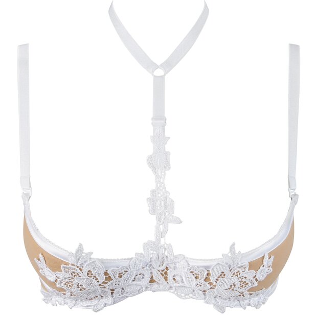 Axami bra white with open cups S/M