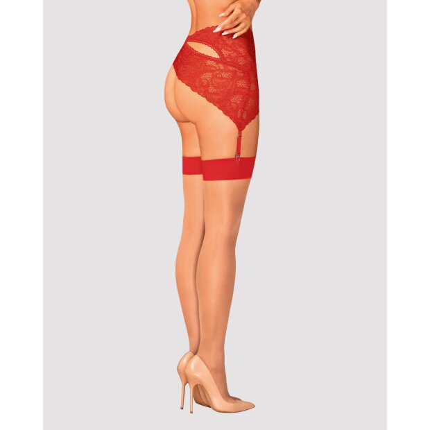 Obsessive stockings nude-red S/M