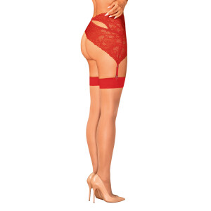 Obsessive stockings nude-red S/M