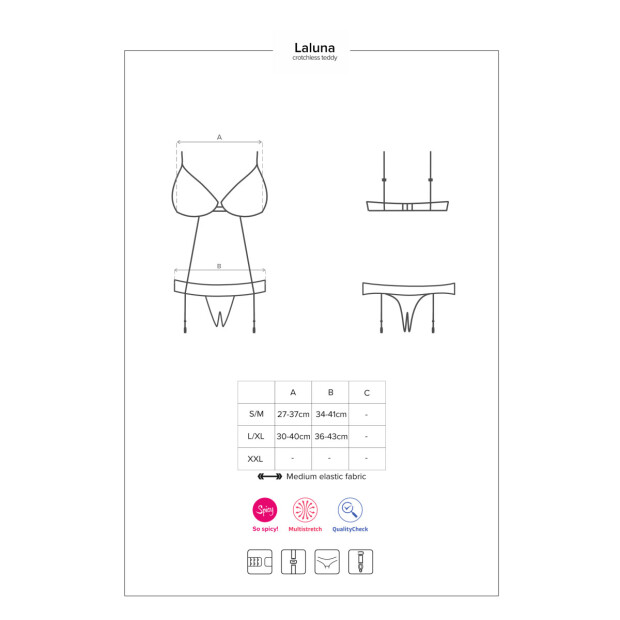 Obsessive Laluna crotchless teddy black