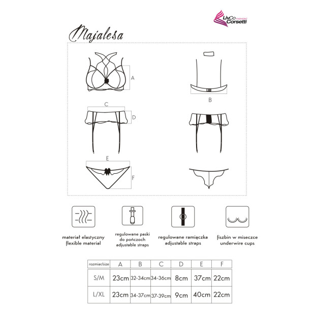 LivCo Corsetti Fashion Majalesa 3pcs set black