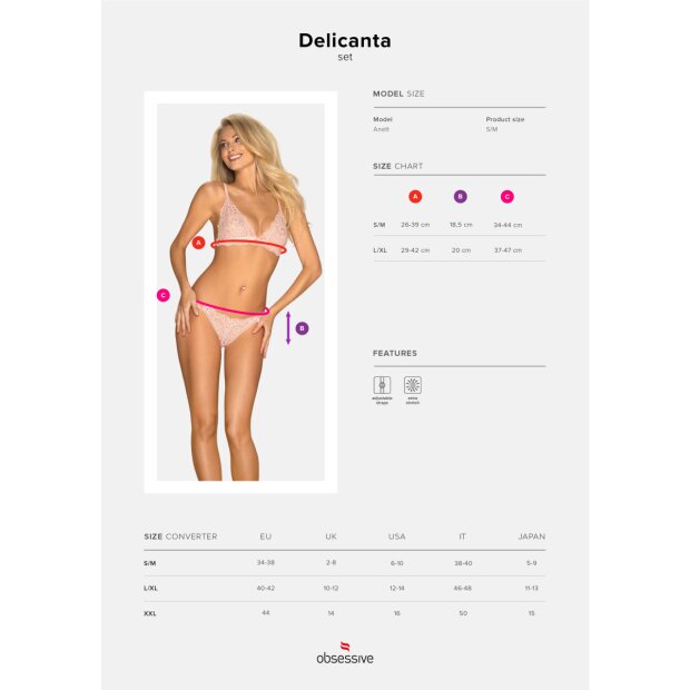 Obsessive Delicanta 2pcs set pink