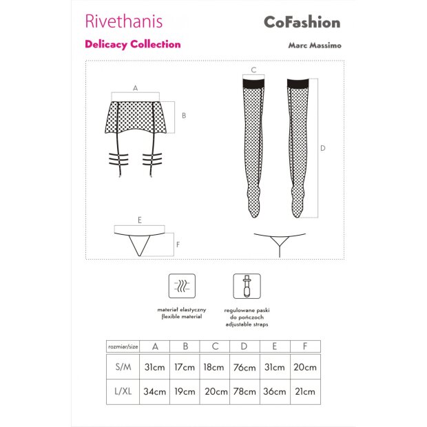 CoFashion Lingerie Rivethanis Set schwarz