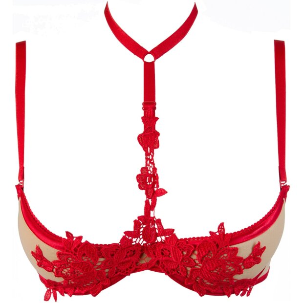 Axami bra red with open cups