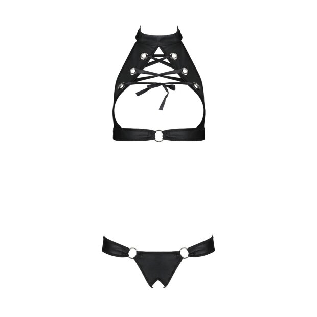 Passion Malwia 2pcs set with open bra black