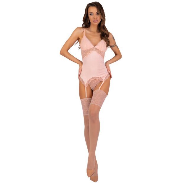 LivCo Corsetti Fashion Persinne corset & thong with stockings peach