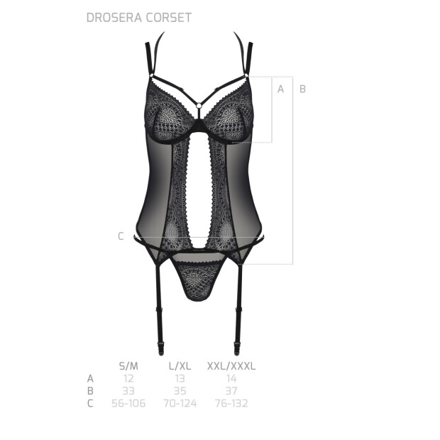 Passion ECO Drosera corset & thong black