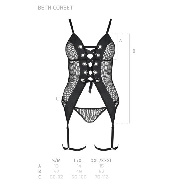 Passion Beth corset & thong black