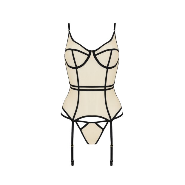 Passion Serara corset & thong beige