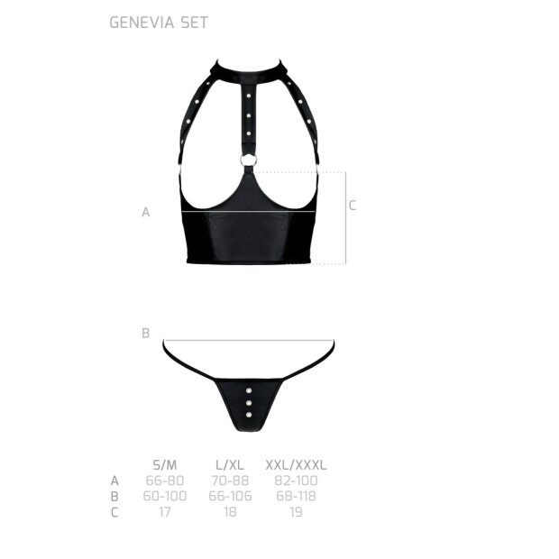 Passion Genevia 2pcs set with open bra black