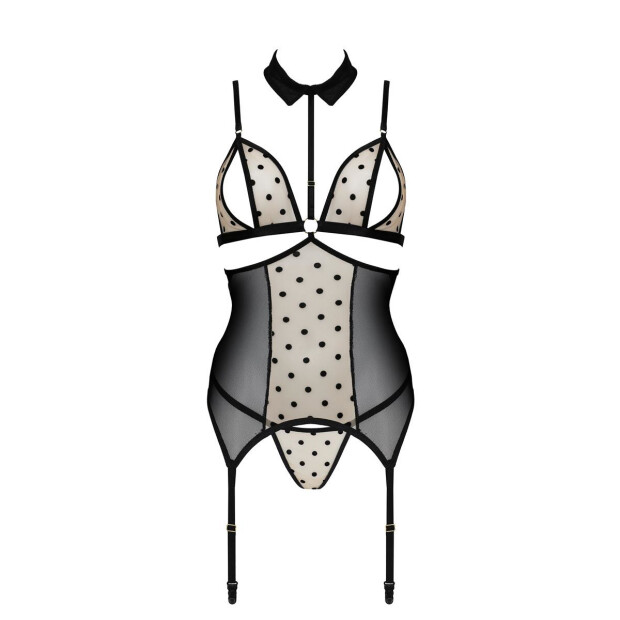 Passion Dominica corset & thong beige