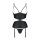 Passion Jannies corset & thong with open cups black