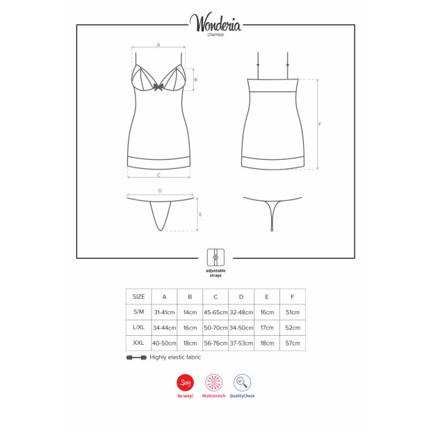 Obsessive Wonderia chemise & thong black