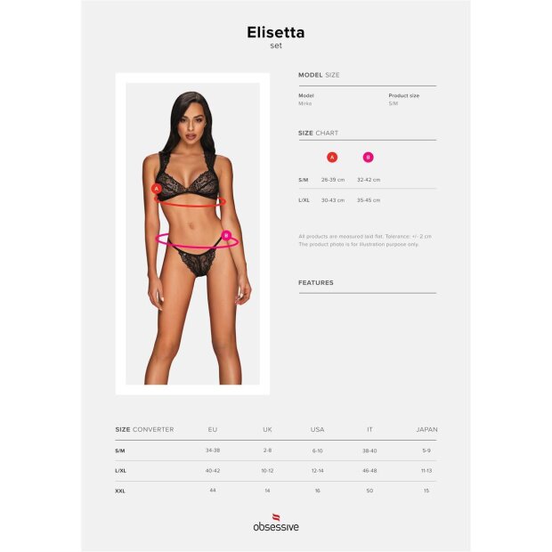 Obsessive Elisetta 2pcs set black