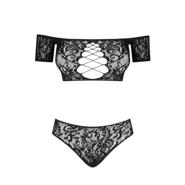 Obsessive Inessita 2pcs set black Size Plus